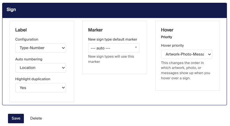 Adjusting Sign IDs