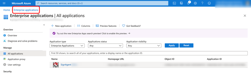 Microsoft Azure Portal preview. 